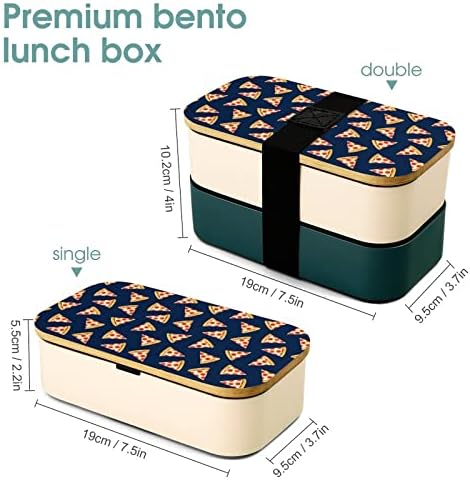 Pizza Dilim Gıda Çift Katmanlı Bento yemek kabı Gereçler Seti Istiflenebilir yemek kutusu Içerir 2 Konteyner