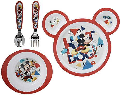 İlk Yıllar Disney Mickey Mouse Yemek Takımı Seti-Bebek Tabakları ve Bebek Eşyaları - 4 Adet