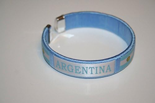 Arjantin Mavi Ülke Bayrağı Esnek Yetişkin C Bilezik Bileklik. 2,5 inç çapında X .5 İnç Genişliğinde Yeni