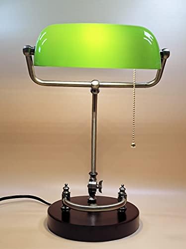 HAOJU Vintage Masa Lambası, Geleneksel yeşil bankacılar masa okuma lambası, Dik pirinç kütüphane antika ışıklar, Çekme