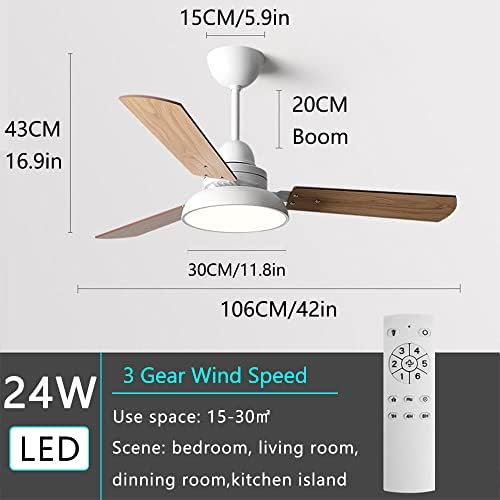 IBalody yaratıcı kapalı tavan vantilatörü ışık Büyük ABS Fan kanatları 3 dişli rüzgar hızı dilsiz Fan ışıkları tavan