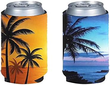 Horeset Plaj Palmiye Ağacı Baskı Kollu Bira Erkekler Kadınlar için, Soğutucular Komik Tırnaklar Neopren İçecek Soğutucu