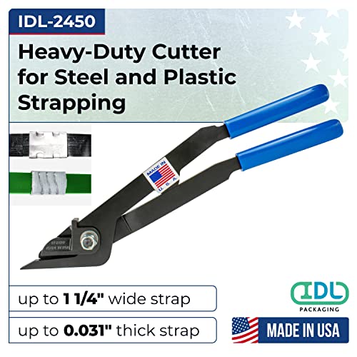 IDL Ambalaj IDL-2450 1 1/4 Genişliğe ve 0,031 Kalınlığa Kadar Çelik ve Plastik Çemberleme için HD Çemberleme Kesici,