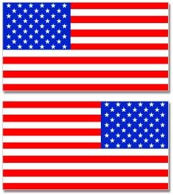 GRAFİKLER ve DAHA FAZLASI Amerika Birleşik Devletleri Amerikan Ülke Bayrağı Ayna Görüntüsü - 2 Pencereli Tampon Çıkartmaları