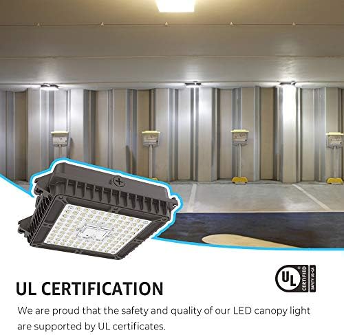 HYPERLİTE LED gölgelik ışık 45W 5,850 Lümen 200W HPS/HID Değiştirme,9.1 x 9.1 5000K AC100-277V UL Listelenen IP65