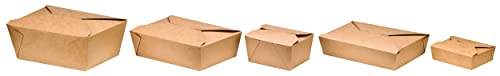 Katlanabilir Kapaklı Kraft Kahverengi To-Go Kutusu( 200'lü Kutu), PacknWood-Yemek Hazırlama Kapları (34 oz, 8,25 x