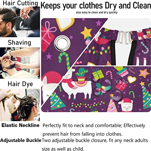 visesunny Berber Pelerin Renkli Komik Noel Desen Polyester Saç Kesme Salon Cape Önlük Anti-Statik Saç Kesimi Suya