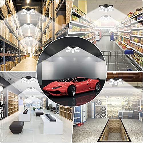 AXUAN 160 W LED garaj ışığı 2 paket, 6 LED garaj tavan ışıkları panelleri ile 16000LM garaj ışığı, deforme LED mağaza