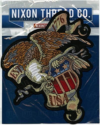 Vintage 1776 Kartal Yama 12 / Bağımsızlık Bildirgesi Vatansever Askeri Amerikan Ceket Geri Yama ABD / Büyük İşlemeli