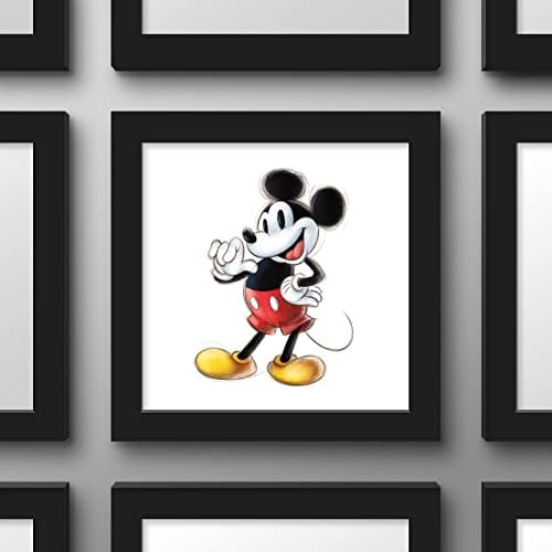 Trendler Uluslararası Galeri Pops Disney 100th Yıldönümü-Kroki Mickey Mouse Duvar Sanatı, Siyah Çerçeveli Versiyon,