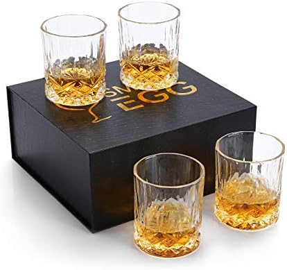 Akıllı YUMURTA viski bardağı Lüks Kutu, Scotch Bourbon Kokteyl Cam Hediye Erkekler Kadınlar için, 10 Oz Eski Moda