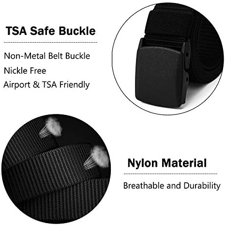 Mil Yüksek Yaşam / Naylon Web Kemer / Açık Askeri Kemer / TSA YKK Güvenli Toka Plastik / Metal
