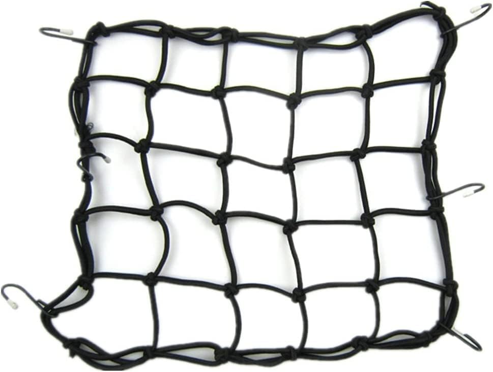 Moyıshı 15x15 (40x40 cm) kargo ağı Motosiklet Elastik Bungee Kordon kargo ağı 6 Kanca Bagaj Örgü Bungee Net (Yeşil)