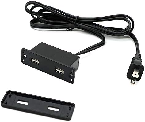 Powered USB Hub Soket Gömme USB güç şeridi Çıkışı Güç Kaynağı ile 2 USB Bağlantı Noktası 2.1 A içine Monte Yatak Masası