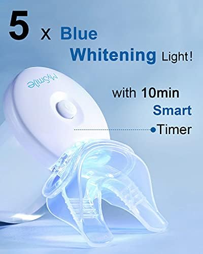 LED Işıklı MySmile Diş Beyazlatma Kiti, 9 Hassas Olmayan Diş Beyazlatma Jeli ve Tepsisi, Deluxe 10 Dk Hızlı Sonuç