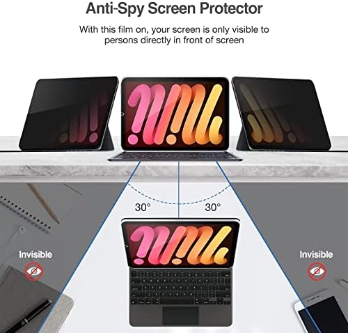 ProCase Sert Arka Kapak Kılıf iPad Mini 6 için Gizlilik Ekran Koruyucu ile Paket