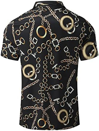 ZDFER 2022 Yeni Erkek Gömlek, Yaz Tasarımcı Kısa Kollu Düğme Aşağı Gömlek Geometrik Baskı Hawaii Gömlek Yaka Üstleri