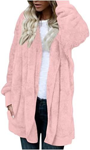 Kadın Oyuncak Ayı Polar Ceket Kış Sıcak Bulanık Sahte Shearlıng Yaka Ceket Rahat Kış Sıcak Büyük Boy Dış Giyim
