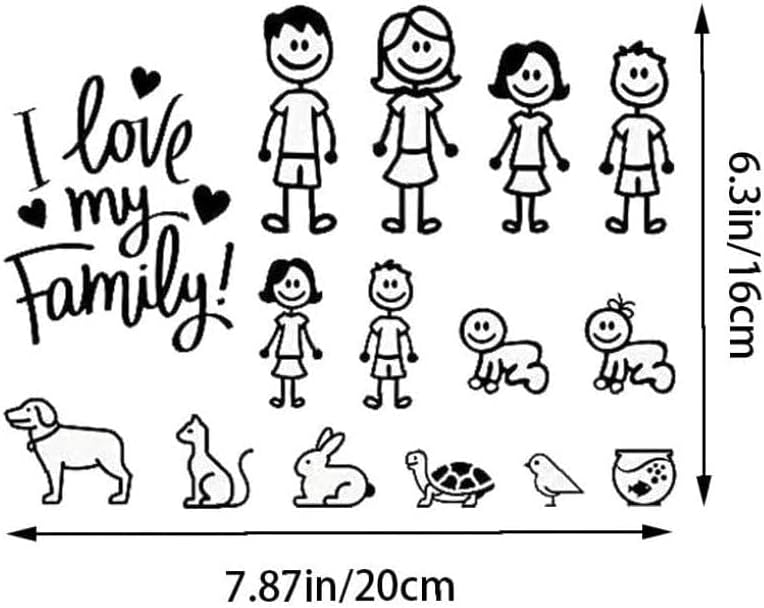 Araba Sticker Ailemi Seviyorum Pet Kedi Köpek Hayvan Çıkartması Araba Pencere Tampon Telefon Dizüstü Dekoratif Çıkartması