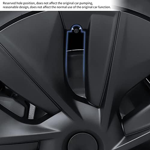 Tekerlek Göbeği Tam jant kapağı, 19in Aerodinamik Tekerlek teker göbeği kapağı Hafif Esnek Model Y (Karbon Siyahı)