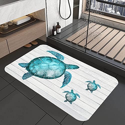Banyo için Deniz Kaplumbağası Banyo Paspasları, Sevimli Banyo Paspasları Kilim Kaymaz Yıkanabilir Kapak kilim Halı
