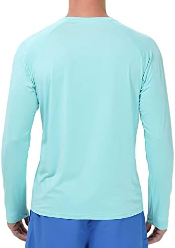 Lightbare erkek UPF 50 + UV Güneş Koruma Hafif Uzun Kollu T-Shirt Hızlı Kuru Açık Yürüyüş Koşu için