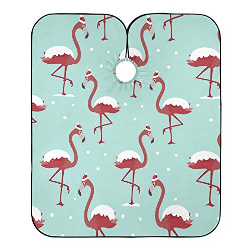 Noel Flamingo Kar Berber Pelerin ve Sakal Önlük 2 in 1-Profesyonel Saç Kesme Pelerin ile 2 Vantuz, Su Ve Leke Dayanıklı