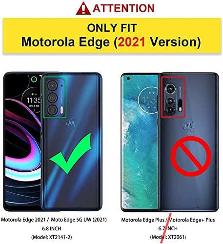 GORGCASE Motorola kılıfı Moto Kenar 2021 / Motorola 5G UW w / Temperli Cam Ekran Koruyucu (Tam Kapsama) Ağır Darbeye