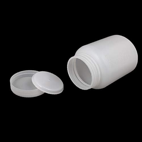 X-DREE 2 Adet 500 ml Plastik Geniş Ağızlı Yuvarlak Conta Astar Reaktif Şişesi Örnek Şişesi Beyaz (2 Adet 500 ml Flacone