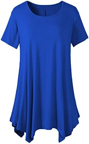 Bluz T Shirt Bayanlar için Sonbahar Yaz 2023 Giyim Kısa Kollu Ekip Boyun Pamuk Mütevazı Rahat Gömlek 7B 7B