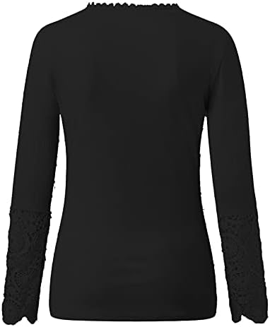 Bayan Uzun Kollu T Shirt V Boyun Düğmesi Dantel Henley Bluzlar Tops Moda Slim Fit Nervürlü Örgü Rahat Gömlek Tunik