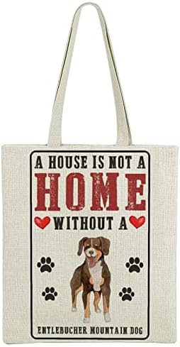Bir Ev, Köpeği Olmayan Bir Ev Değildir. Sevimli Tote Çanta.