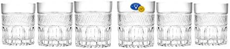 Ev, Parti ve Etkinlikler için Zarif ve Modern Rus Kesim Kristal içecek bardağı - 11 oz, Viski Bardağı, 330 ml, 6'lı