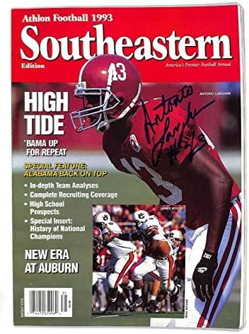 Antonio Langham Alabama, 1993 Athlon'un Futbol Dergisi 91262b22'yi imzaladı-İmzalı NFL Dergileri