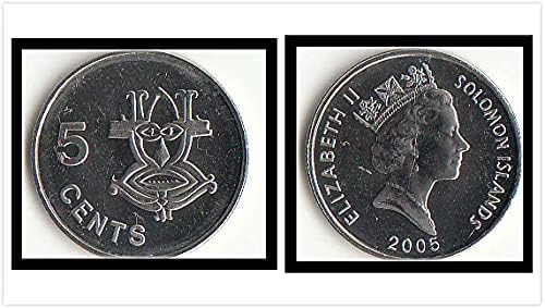 Okyanusya Solomon Adaları 5 Puan Paraları 2005 Baskı Yabancı Paralar Hediye Koleksiyonu