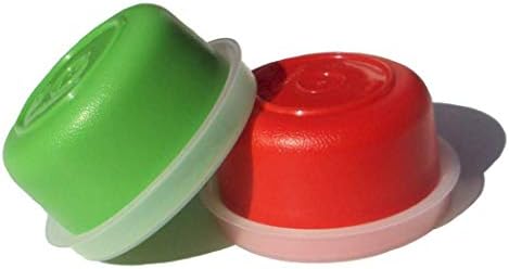 Kırmızı ve Yeşil renkte 2 Tupperware Smidgets Minik Hazine Mini Kase Seti
