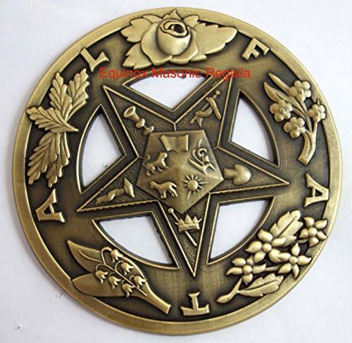 Antik Stil Sipariş doğu Yıldız Masonluk Oto Araba Madalyon Çıkartması Ağır Amblem Kardeşlik Gurur-Ekinoks Masonik