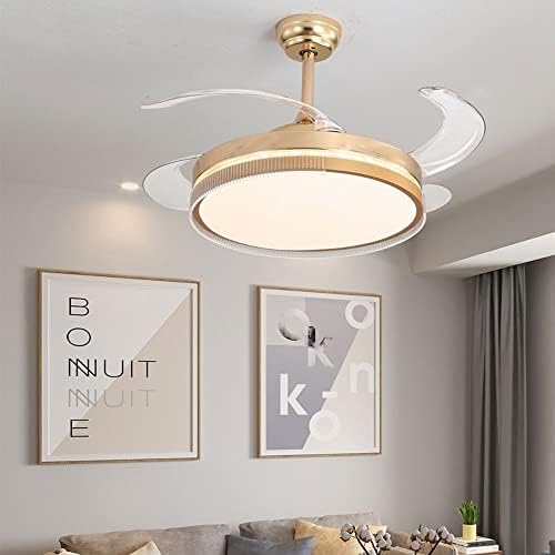 Lisusut Akrilik tavan vantilatörü Lamba LED Trikromatik karartma Fanı Avize Modern Ev Uzaktan Kumanda fanı ışık Villa