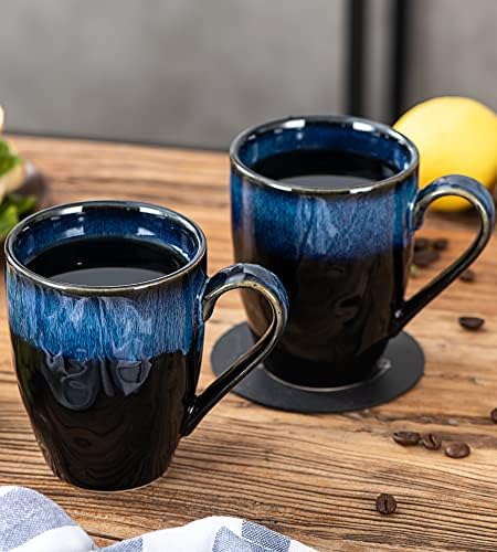 UNİCASA Seramik Kahve Kupaları, Kahve, Çay, Süt, Latte, Kakao ve Çorba için Büyük Saplı 4-13 oz Porselen İçecek Bardağı