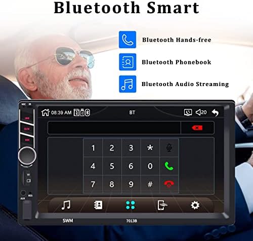 Çift Din Araba Stereo Apple Carplay CAMECHO ile Uyumlu 7 İnç HD Dokunmatik Radyo ile Bluetooth ve Yedekleme Kamera,
